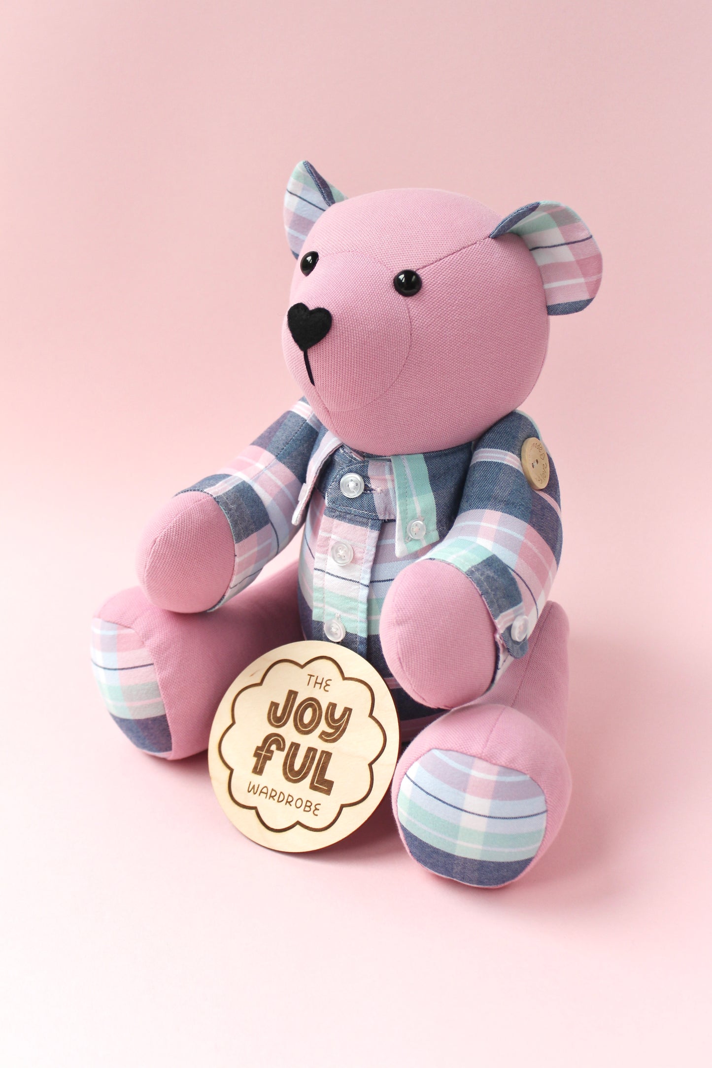 Layered Look Button Jointed Memory Bear