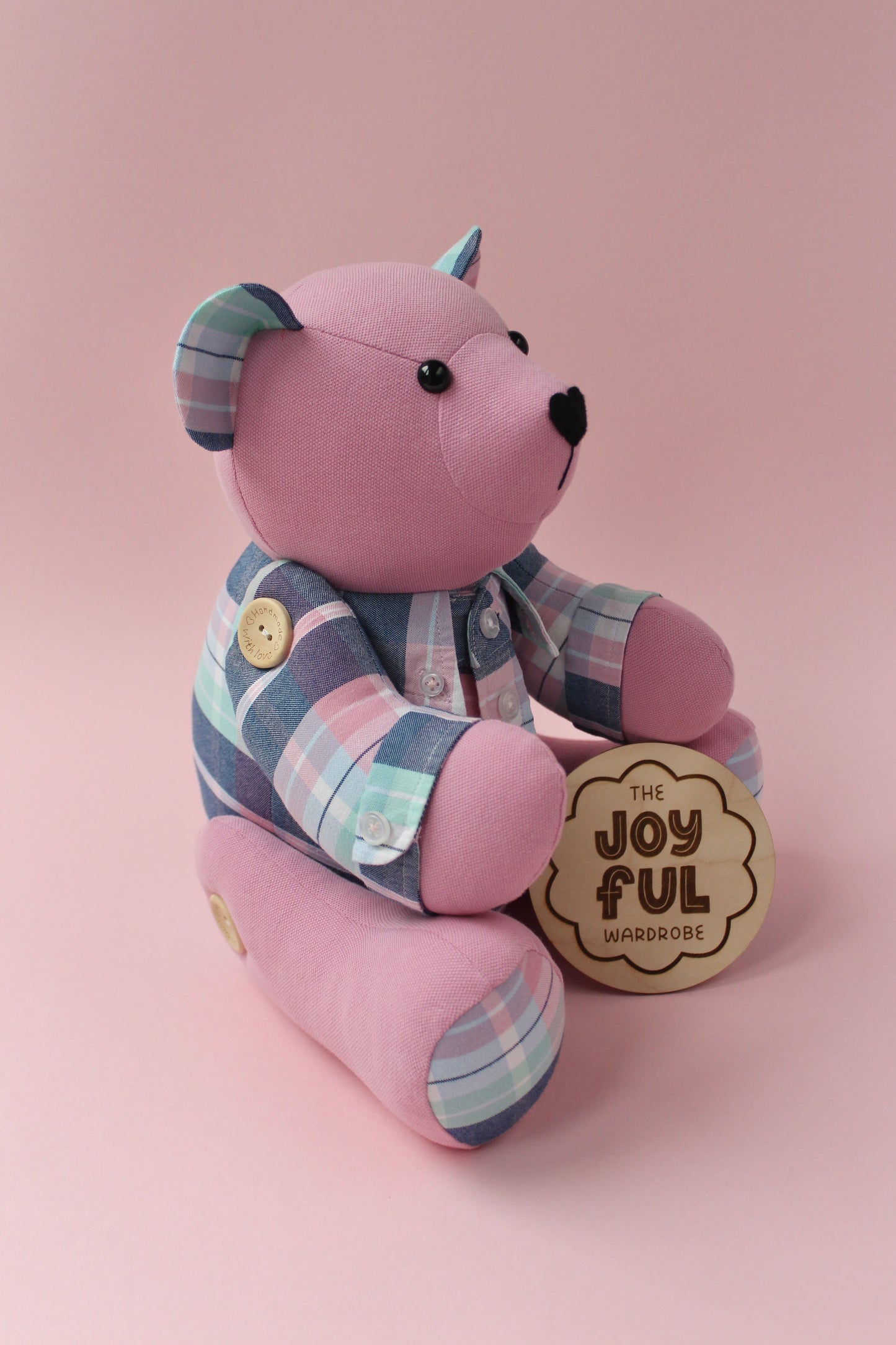 Layered Look Button Jointed Memory Bear