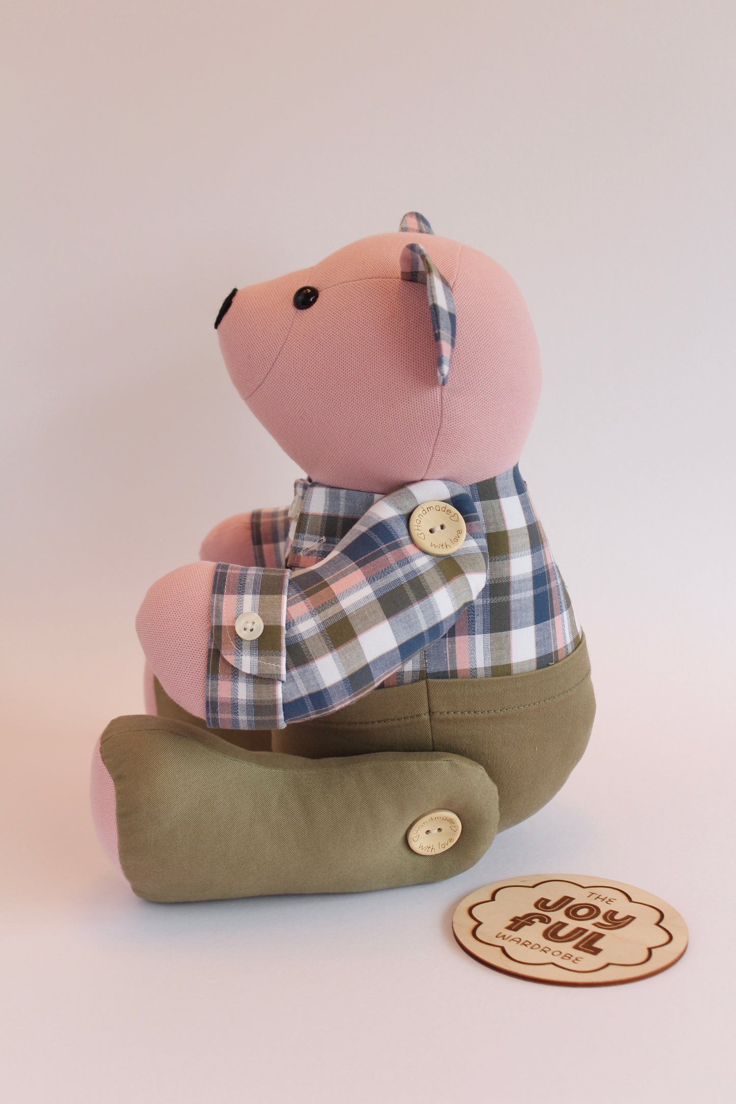Layered Look Button Jointed Memory Bear