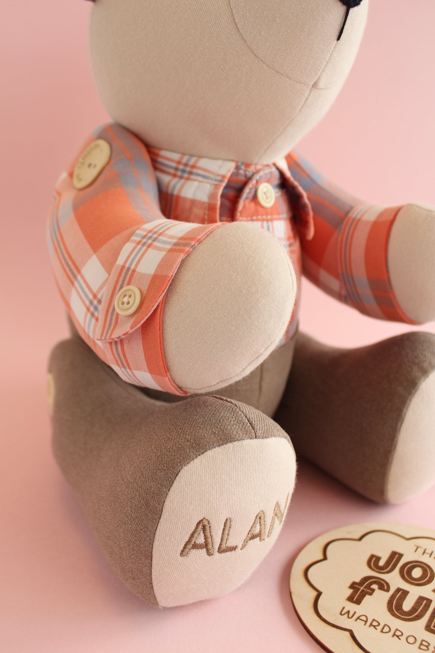 Layered Look Button Jointed Memory Bear