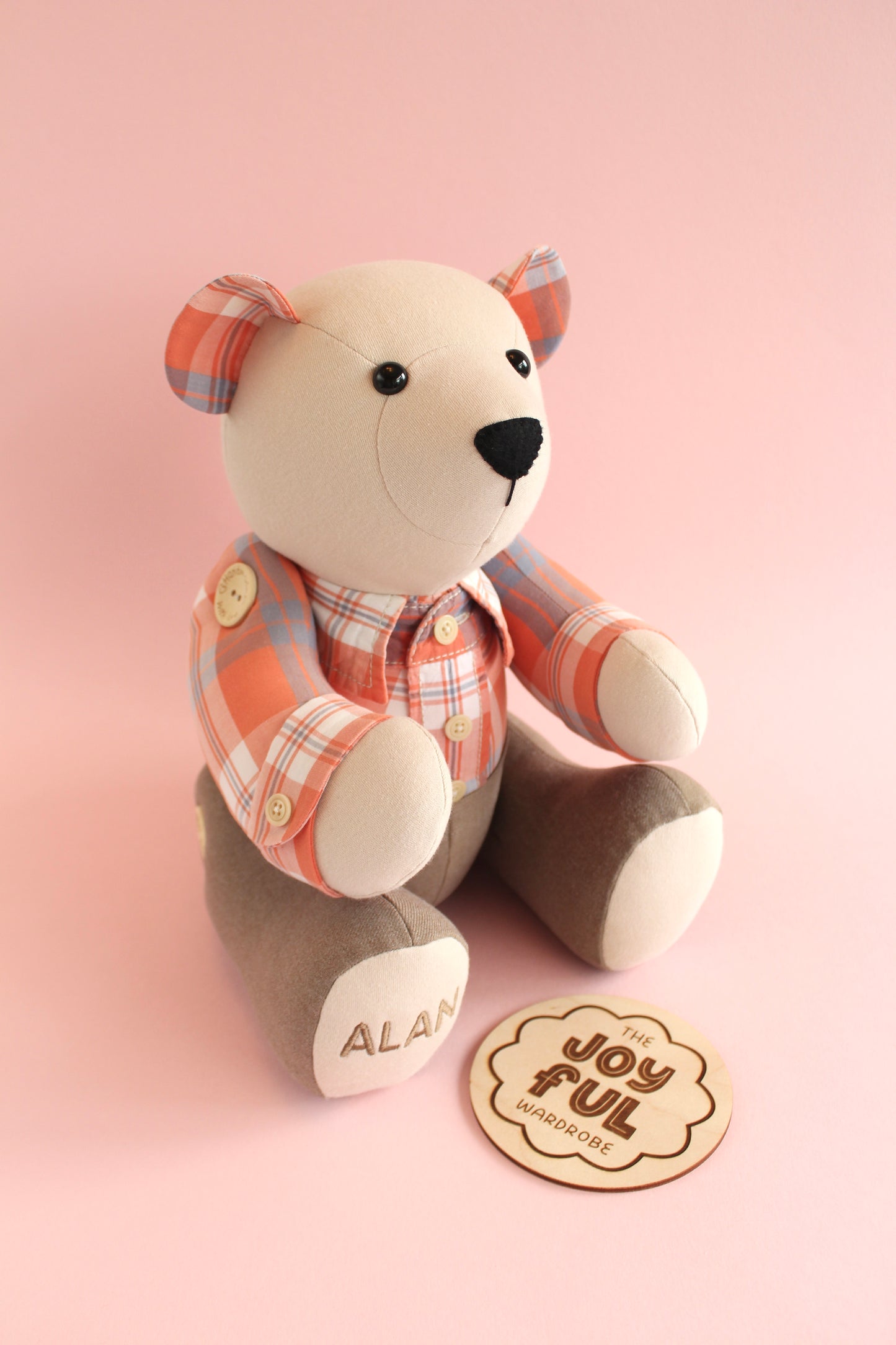 Layered Look Button Jointed Memory Bear