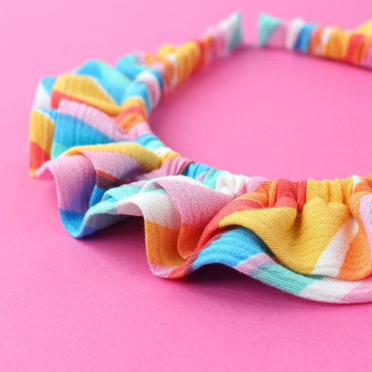 Rainbow Swirl - Large double Ruffle