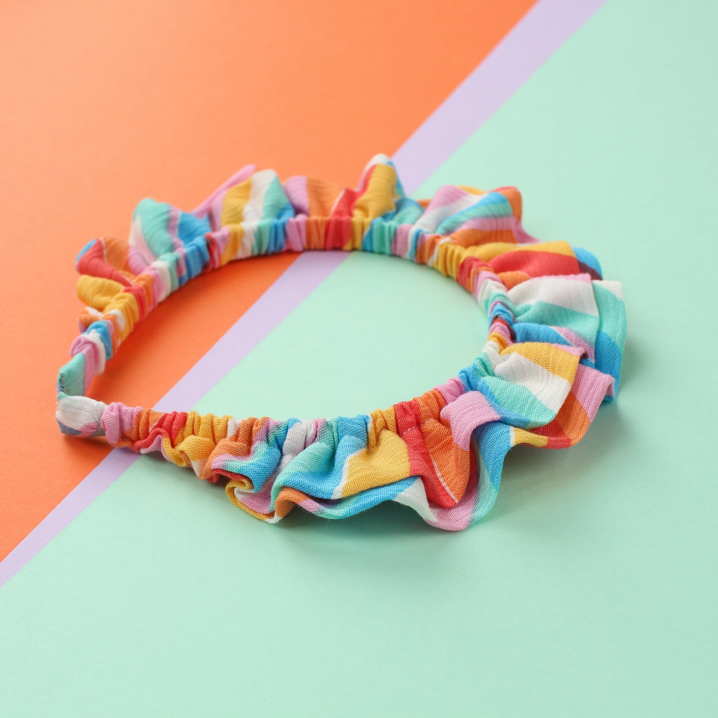 Rainbow Swirl - Large double Ruffle