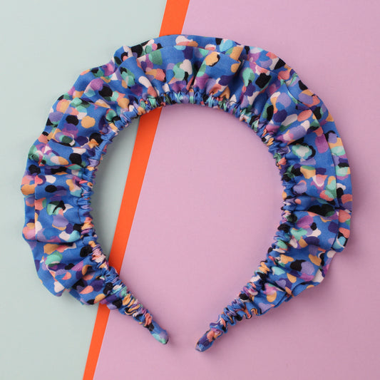 Party Spot Blue - Large double Ruffle