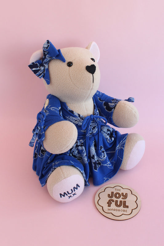 Layered Look Button Jointed Memory Bear