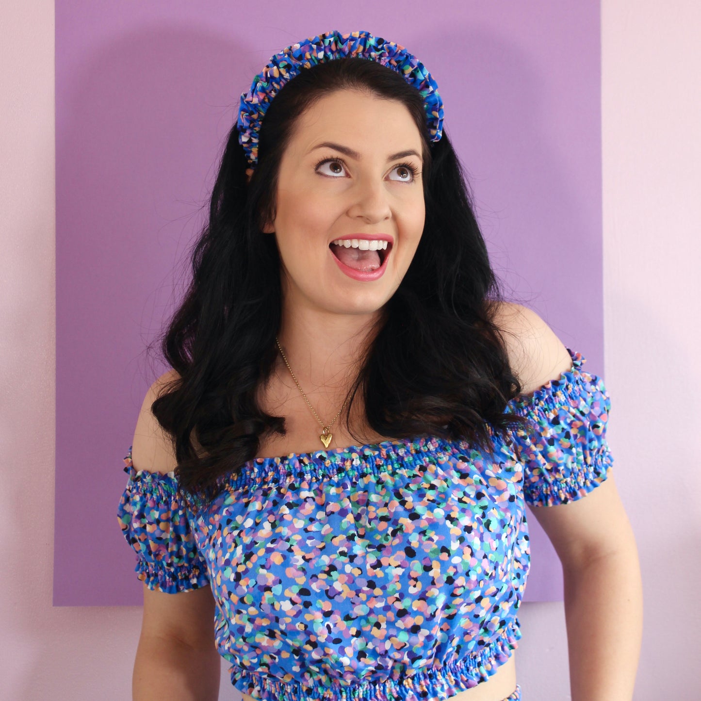 Party Spot Blue - Little double Ruffle