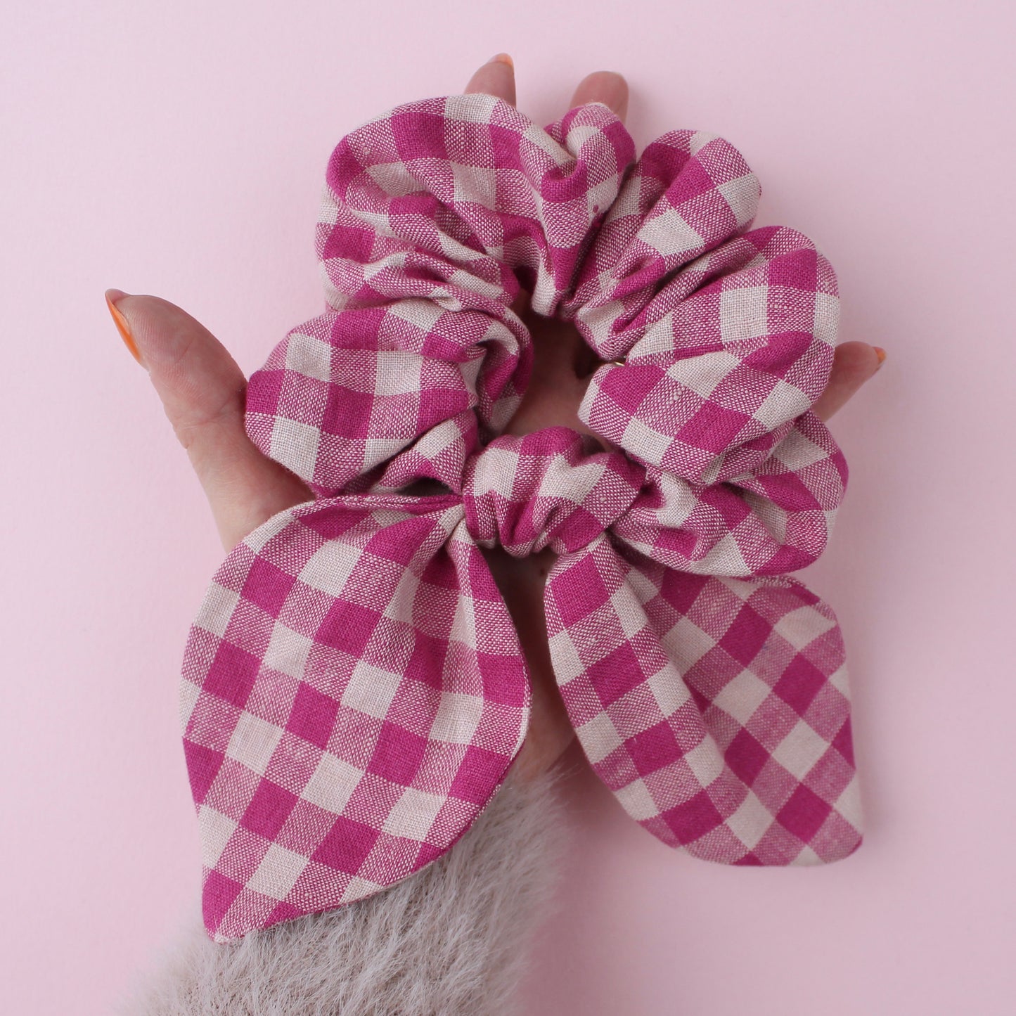 Cherry Gingham - Giant Bow Scrunchie