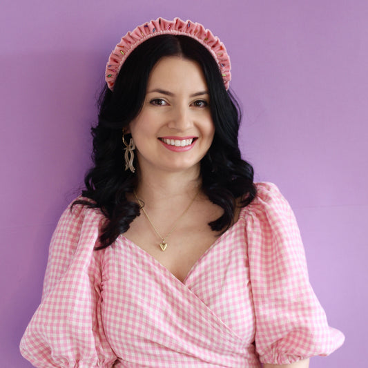 Sprinkle Cupcake Velvet Single Ruffle - Pink