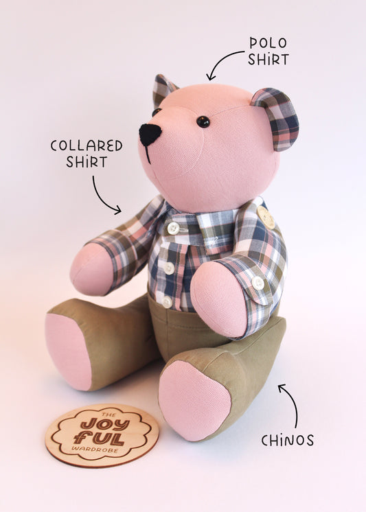 Layered Look Button Jointed Memory Bear