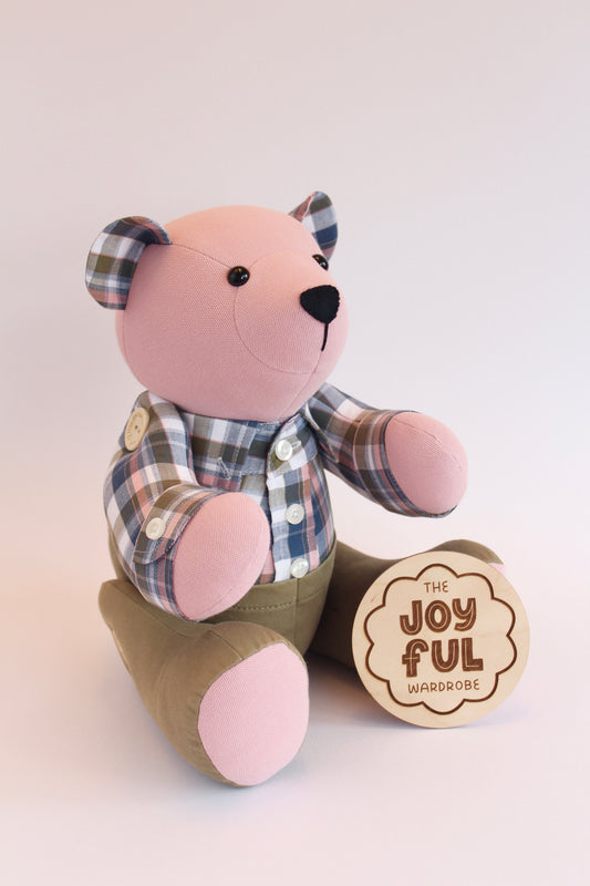Layered Look Button Jointed Memory Bear