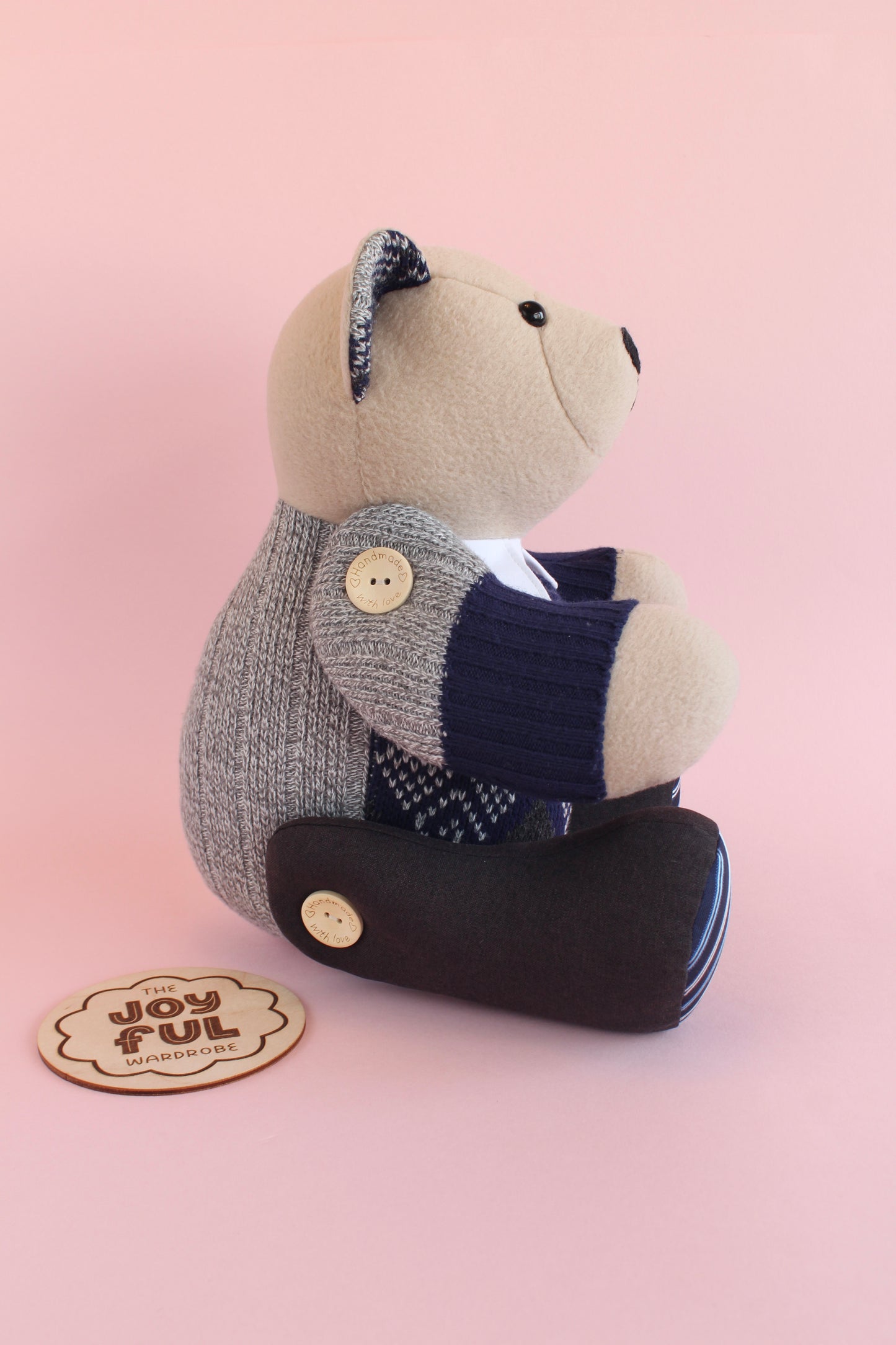 Layered Look Button Jointed Memory Bear