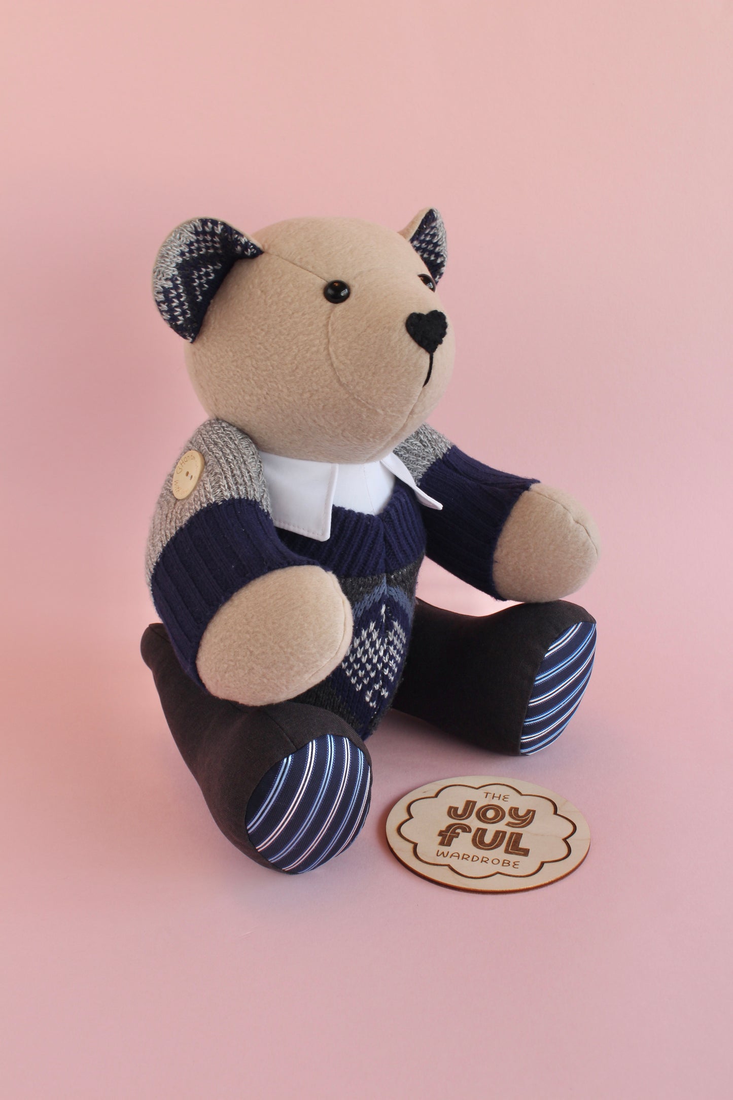 Layered Look Button Jointed Memory Bear