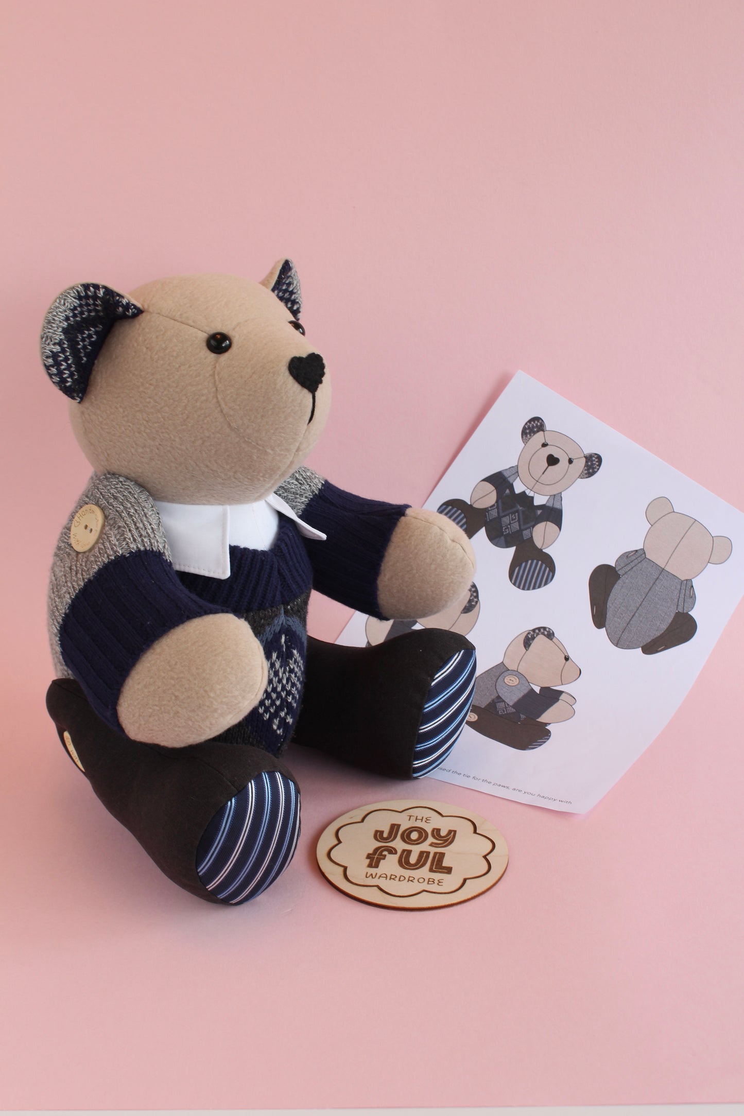 Layered Look Button Jointed Memory Bear