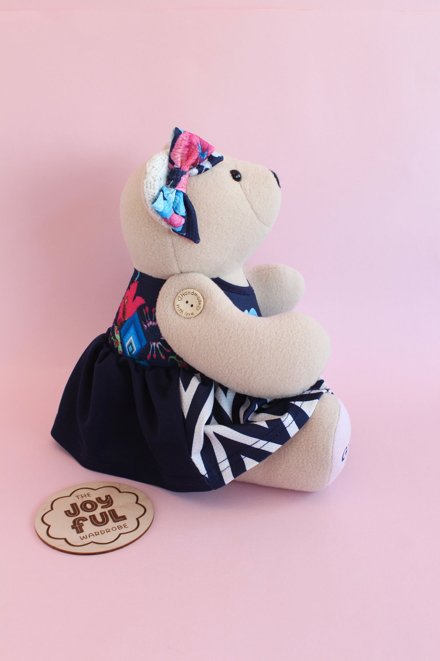 Layered Look Button Jointed Memory Bear