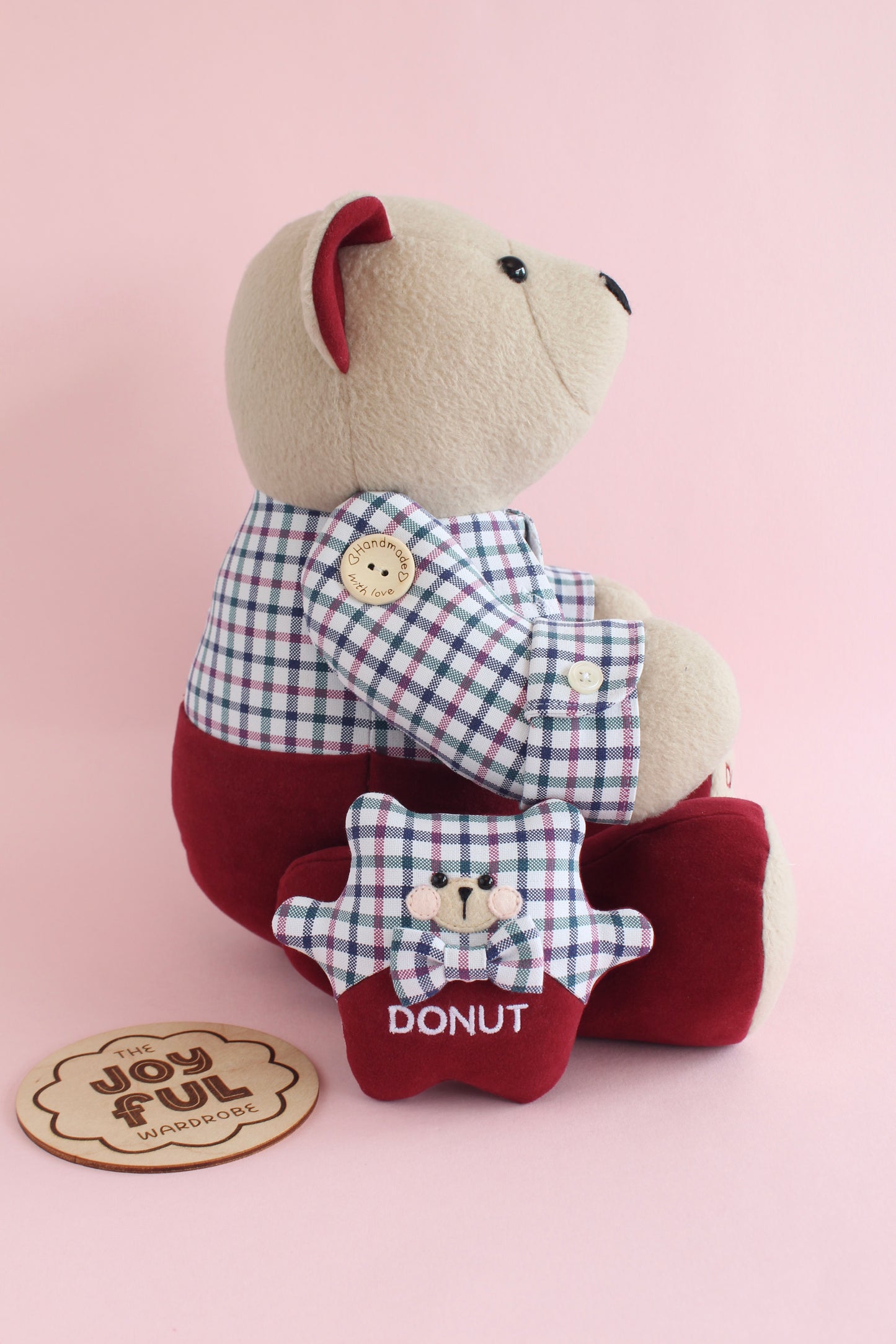 Layered Look Button Jointed Memory Bear
