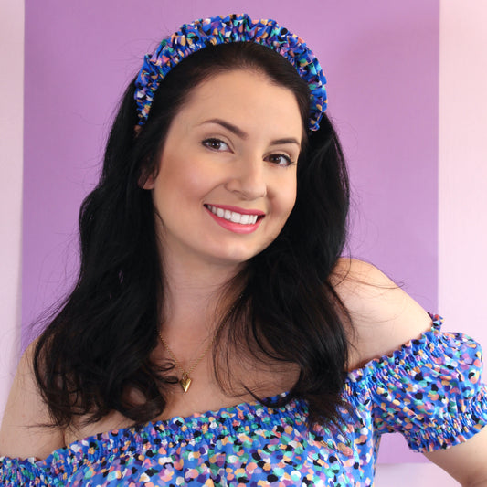 Party Spot Blue - Little double Ruffle