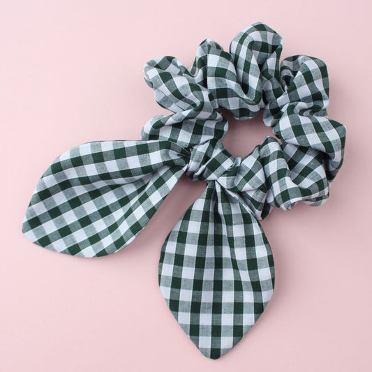 Forest Gingham - Giant Bow Scrunchie
