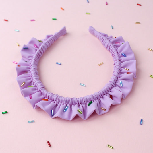 Sprinkle Cupcake Single Ruffle - Lilac